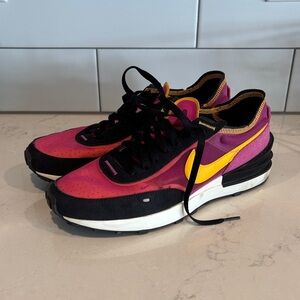 Men’s Waffle One Pink and Yellow Sneakers. Size 10